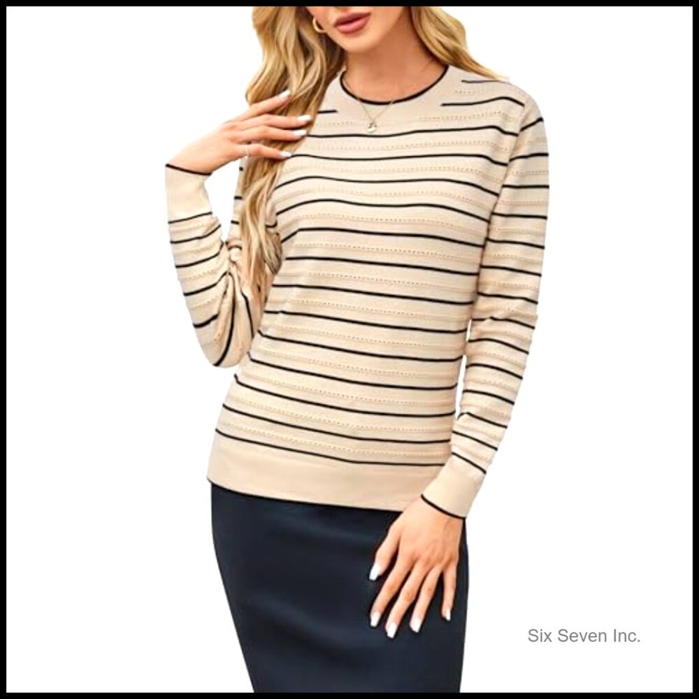 Soft Knit Sweater Pullover Thin Lightweight Hollo… - image 2